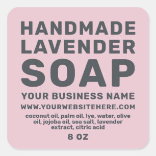 Modern Handmade Lavender Soap Parfait Pink Square Sticker