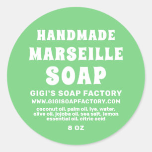 Modern Handmade Marseille Soap Summer Green Classic Round Sticker