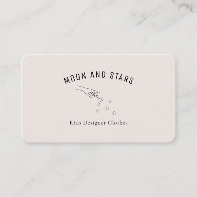 Modern, hands with magic wand and stars, business card (Front)