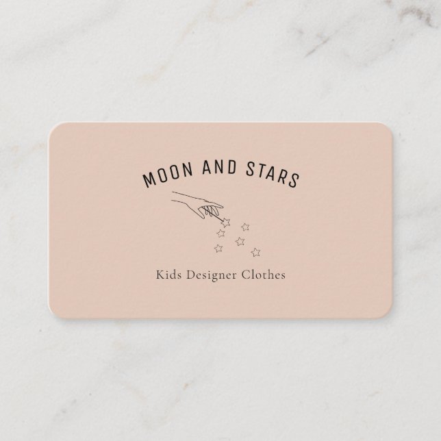 Modern, hands with magic wand and stars, business card (Front)