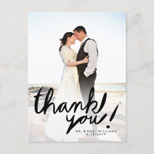 Modern Handwrite Photo Thank You Postcard