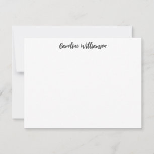 Modern Handwriting Black Personalised Stationery Card