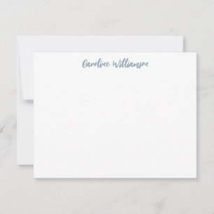 Modern Handwriting Blue Personalised Stationery Card