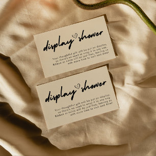 Modern Handwriting Bridal Display Shower Enclosure Card