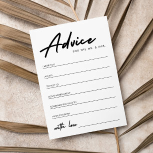 Modern Handwriting Bridal Shower Advice Card
