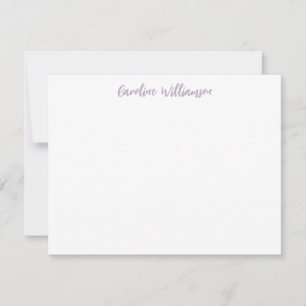 Modern Handwriting Lilac Personalised Stationery Card
