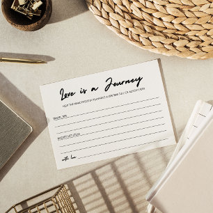 Modern Handwriting Love is a Journey Bridal Shower Advice Card