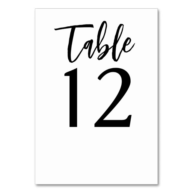  Modern Handwriting Minimalist Wedding  Table Number (Front)
