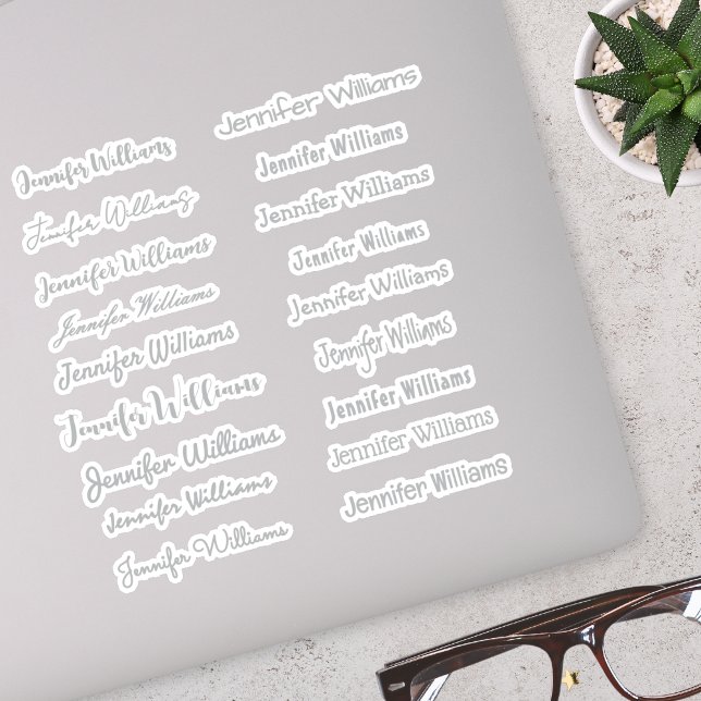 Modern Handwriting Name (18 Styles) - Silver (Creator Uploaded)