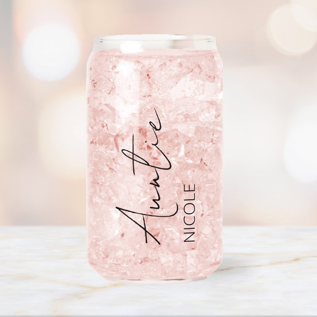 Modern Handwriting Personalised Name Auntie Can Glass (Creator Uploaded)