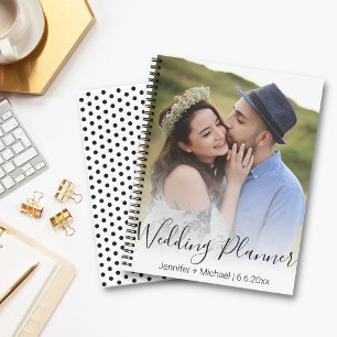 modern handwriting photo wedding planner notebook