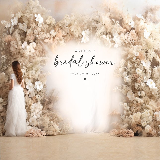 Modern Handwriting Script Bridal Shower Backdrop Tapestry (Creator Uploaded)