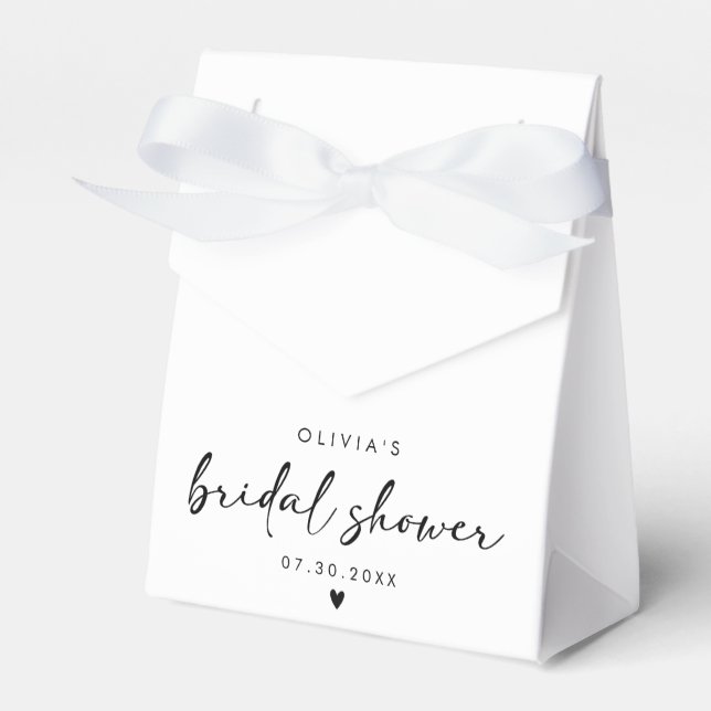Modern Handwriting Script Bridal Shower Favour Box (Front Side)