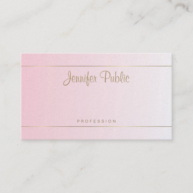 Modern Handwriting Script Text Calligraphy Glamour Business Card (Front)