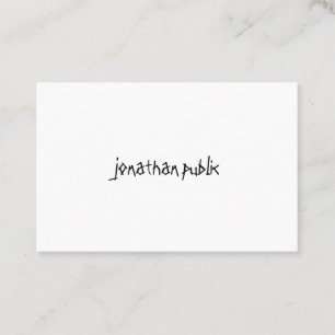 Modern Handwriting Script Text Professional Simple Business Card