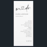 Modern Handwriting Simple Heart We Do Wedding Programme<br><div class="desc">Celebrate your special day with these modern wedding programs, featuring “we do” in chic handwritten script with a sweet heart detail. The clean, minimalist design highlights your names, date, and ceremony order in a stylish and timeless layout. Perfect for couples who love contemporary wedding trends with a touch of romance,...</div>
