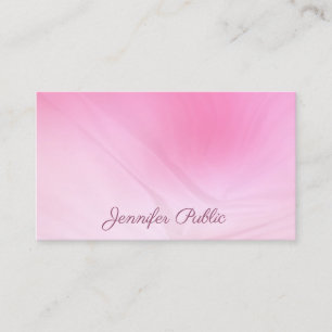 Modern Handwriting Text Pink Template Elegant Top Business Card
