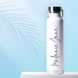 Modern Handwriting White Wedding Water Bottle Gift<br><div class="desc">Modern Handwriting White Wedding Water Bottle Gift. Personalise this stylish water bottle with your custom name.</div>