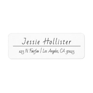 Modern Handwritten   Black & White Return Address