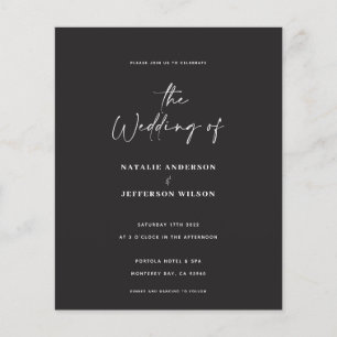 Modern handwritten budget wedding invitation flyer