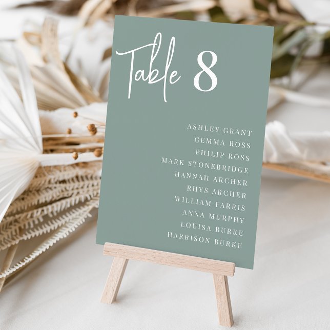 Modern Handwritten + Classic Serif Guest Names Table Number (Creator Uploaded)