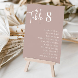 Modern Handwritten + Classic Serif Guest Names Table Number