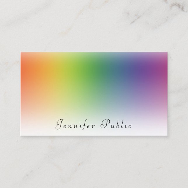 Modern Handwritten Colourful Template Beauty Salon Business Card (Front)
