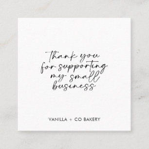 Modern Handwritten Customer Thank You Note Square Business Card