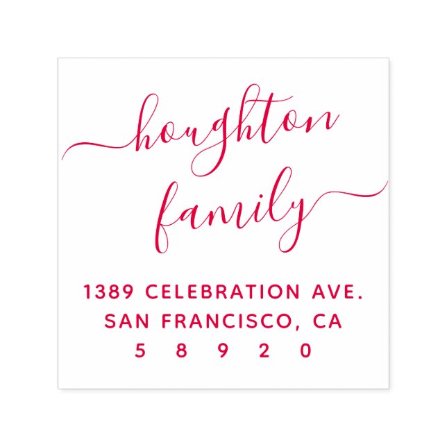 Modern Handwritten Family Name Return Address Self-inking Stamp (Design)