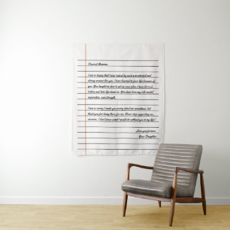 Modern Handwritten Letter Notebook Paper for Mum Tapestry