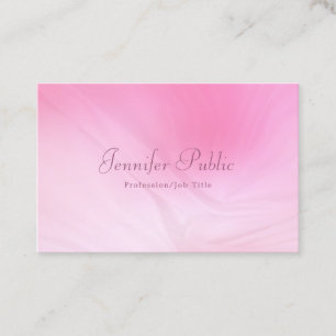 Modern Handwritten Name Elegant Pink Professional Business Card
