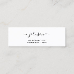 Modern Handwritten Name & Return Address 08b. Mini Business Card