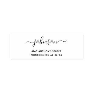 Modern Handwritten Name & Return Address 08b. Self-inking Stamp