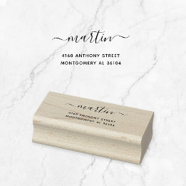 Modern Handwritten Name & Return Address 08e. Rubber Stamp