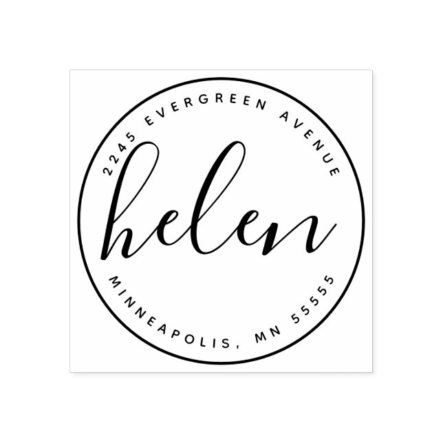 Modern Handwritten Name Return Address Rubber Stamp (Imprint)