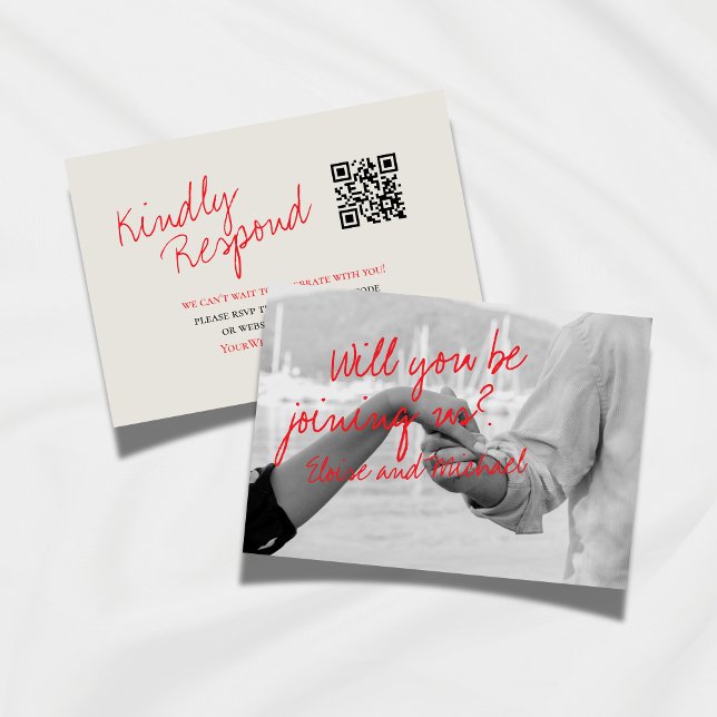 Modern Handwritten Photo Wedding Response Card (Add a personal touch to your wedding RSVP card with this Handwritten Photo Response card. )