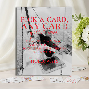 Modern Handwritten Playing Card Guest Book Sign