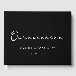 Modern handwritten Quinceañera 15th birthday Guest Book