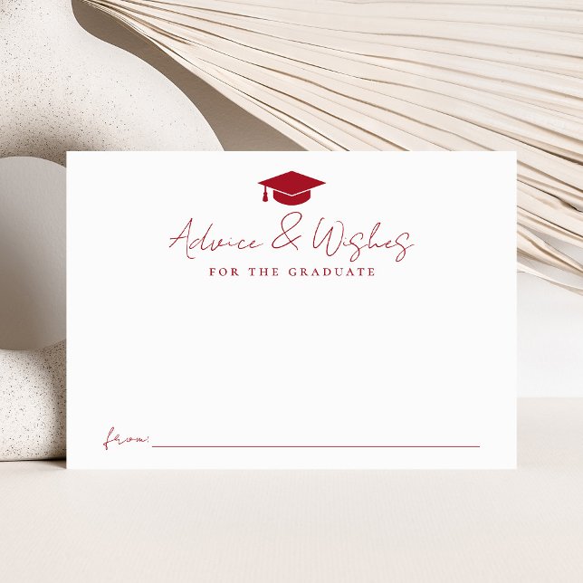 Modern Handwritten Red Script Graduation Advice Enclosure Card (Creator Uploaded)
