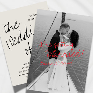 Modern Handwritten Romantic Photo Wedding Invitation