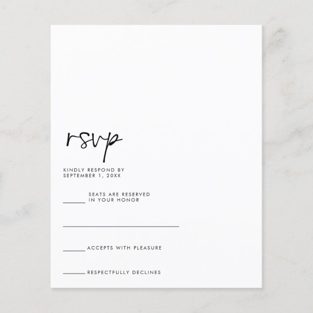 Modern Handwritten RSVP Card (Front)