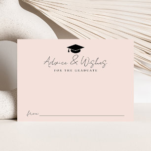 Modern Handwritten Script Blush Graduation Advice Enclosure Card
