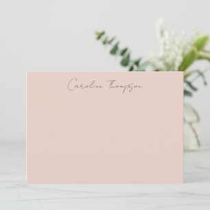 Modern Handwritten Script Blush Personalised Name Card