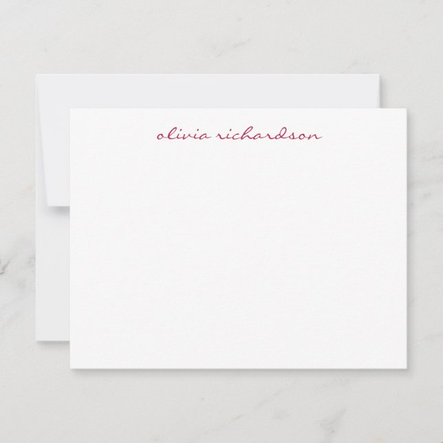 Modern Handwritten Script Chic Burgundy Red Maroon Card (Front)