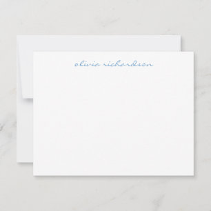Modern Handwritten Script Chic Light Baby Blue Card