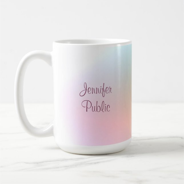 Modern Handwritten Script Elegant Colourful Trendy Coffee Mug (Left)