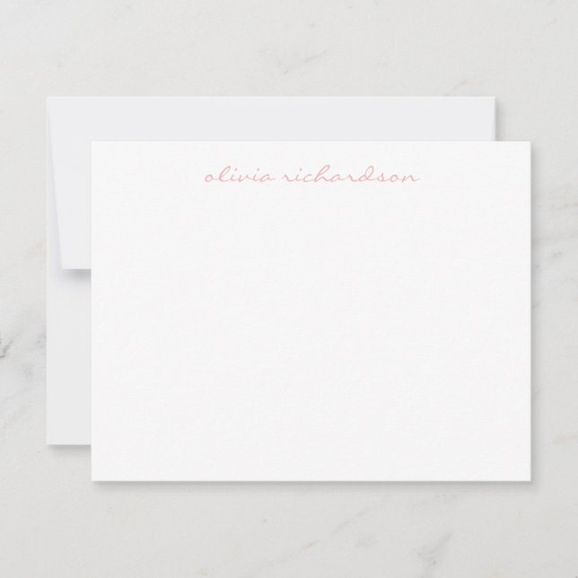 Modern Handwritten Script Feminine Blush Pink Card (Front)