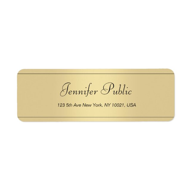 Modern Handwritten Script Gold Minimalist Template (Front)