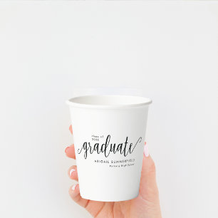 Modern Handwritten Script Graduation Party Paper Cups