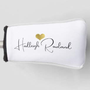 Modern Handwritten Script Name Monogram Golf Head Cover